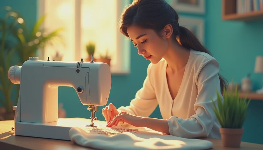Visual context for embroidery machine and sewing