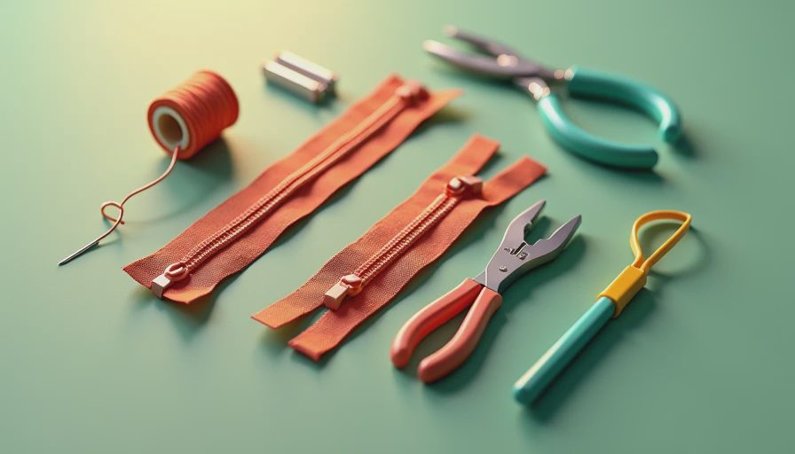 Visual context for how to fix a zipper that separates