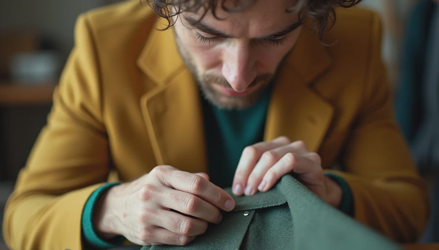 Visual context for mens sewing pattern long fitted blazer jacket with pockets lined