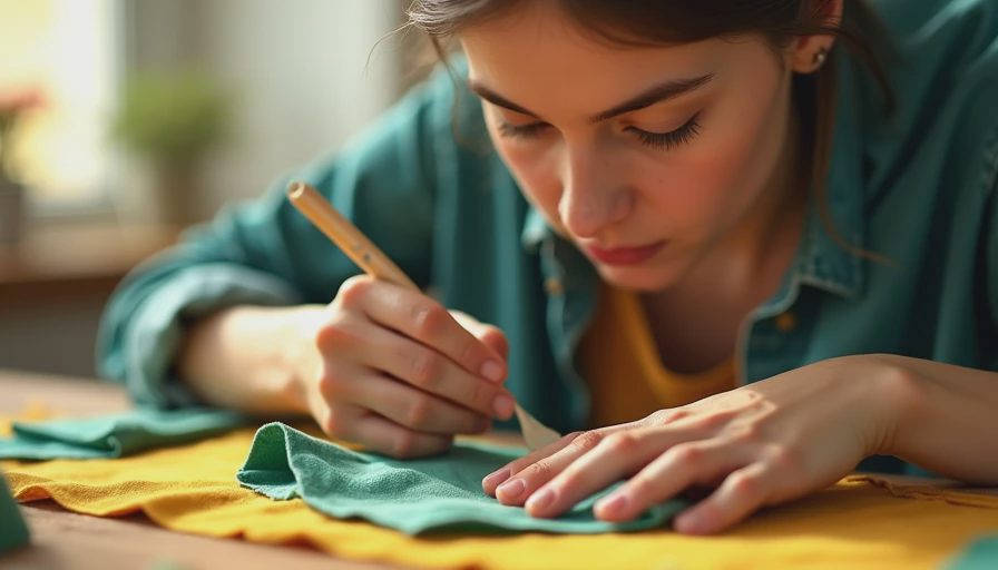 Visual context for glue for cloth to cloth