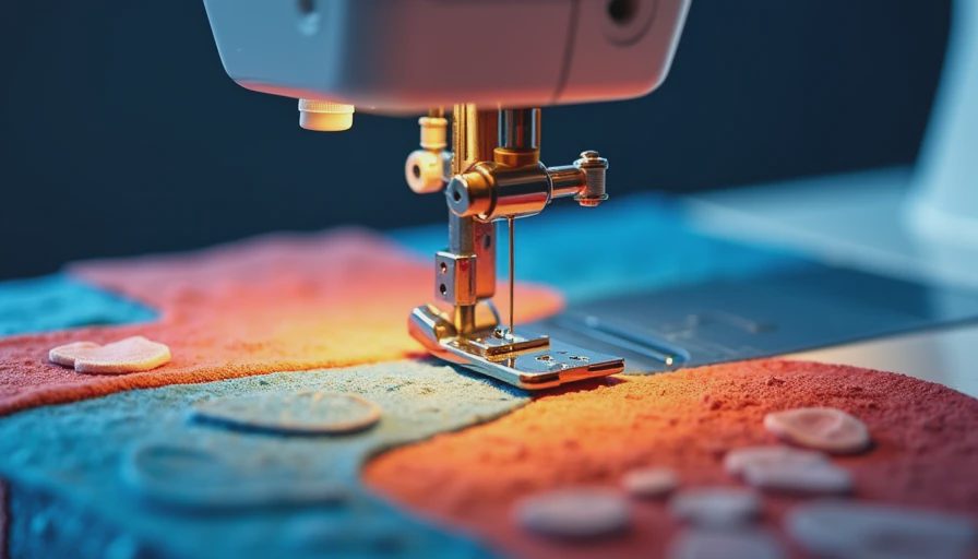 Visual context for sewing machine for quilting