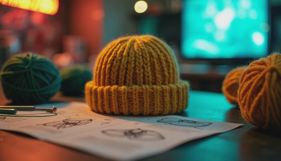 Visual context for how to knit a hat