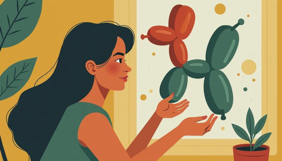 Visual context for how to make a balloon dog