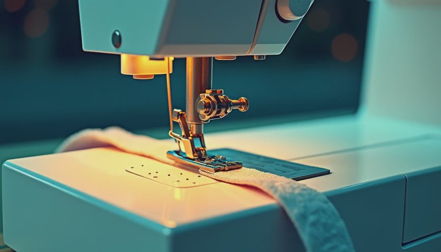 Visual context for hemming trousers with sewing machine